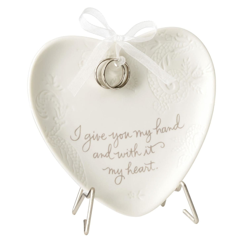 hallmark wedding plate plaque with stand and two rings