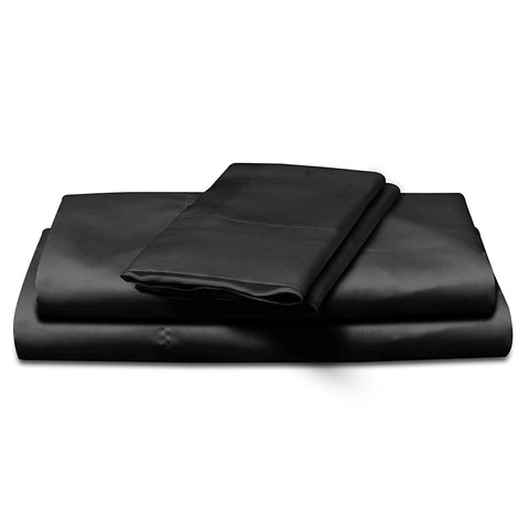 Image of black satin sheet set king or queen size