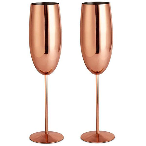 Image of Copper Champagne Flute Set