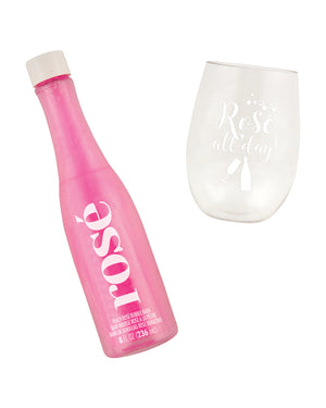 rose peach bubble bath gift set with rose all day glass