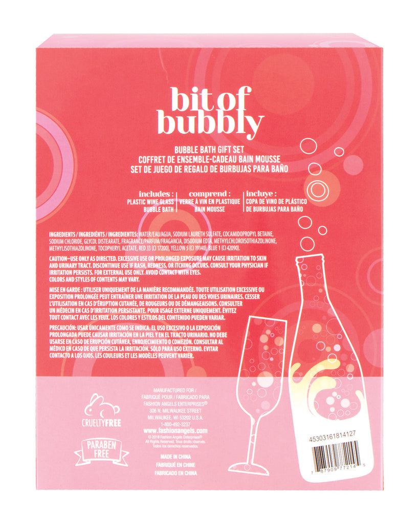 sparkle like champagne glass and bubble bath gift set
