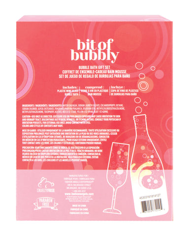 Image of sparkle like champagne glass and bubble bath gift set