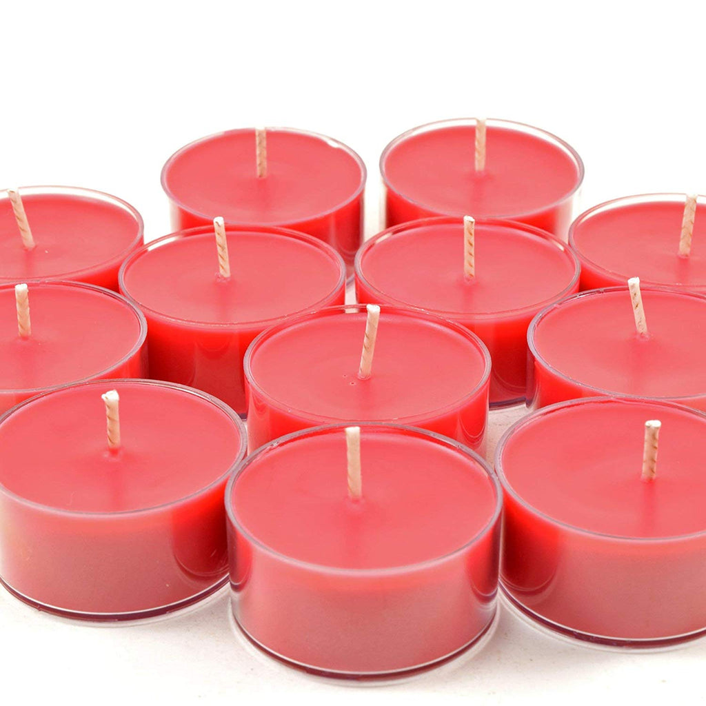 garden rose soy tea light candles in clear cups