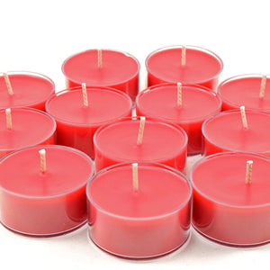 garden rose soy tea light candles in clear cups