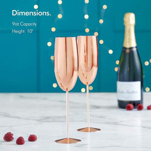 Copper Champagne Flute Set