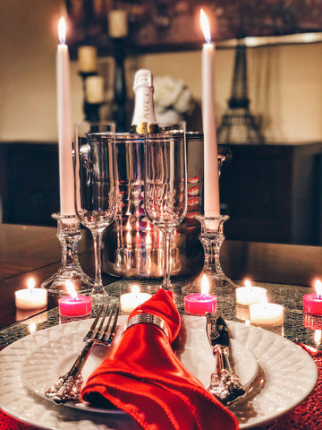 Image of Valentine's romantic dinner at home ideas