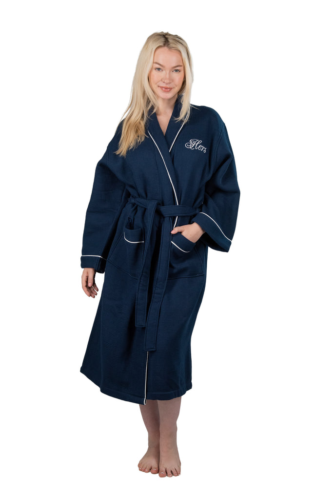 His and Hers Waffle Bathrobes | Couples Bathrobe Set
