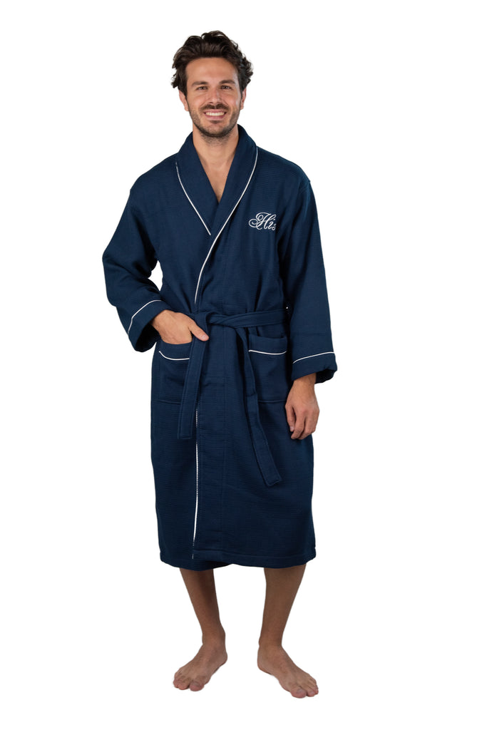 His and Hers Waffle Bathrobes | Couples Bathrobe Set