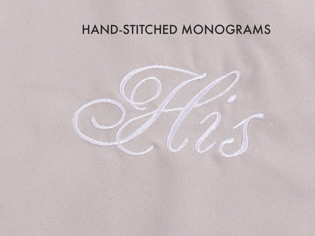 his stitched monogram