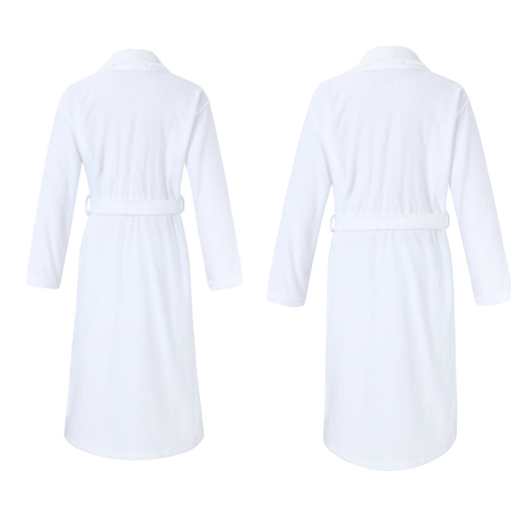 back side of Mr and Mrs terry cotton matching bathrobe set for couples