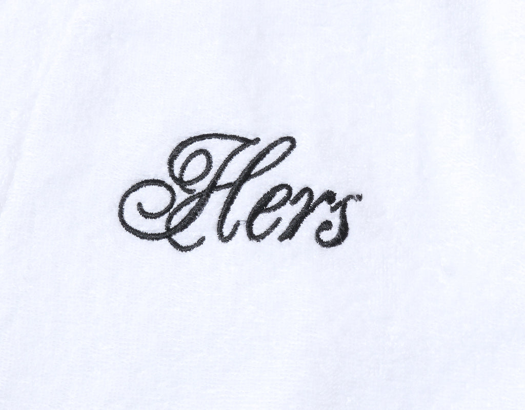 matching spa robes set for couple monogrammed with Hers