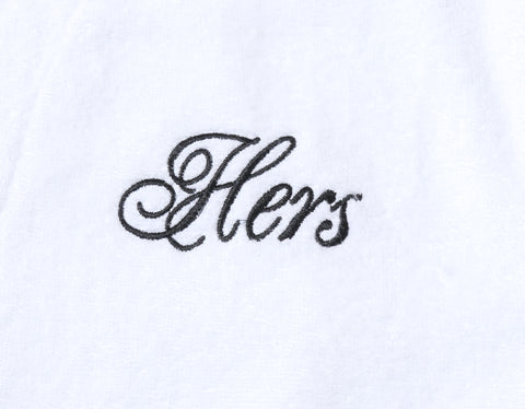 Image of matching spa robes set for couple monogrammed with Hers