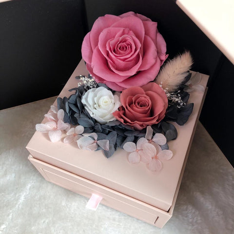 Image of Eternal Pink Rose Mother's Day Gift Box with Necklace