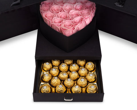 Image of Pink Roses & Chocolates Gift Box