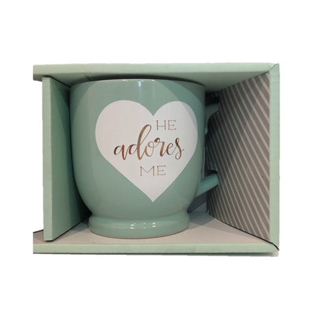 Image of She Loves Me & He Adores Me Romantic Mug Set