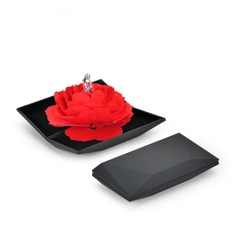 proposal ring pop-up box with rose