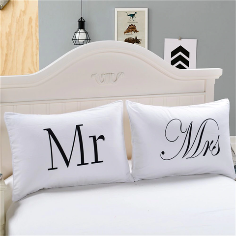 Image of Mr and Mrs Pillow Case Set