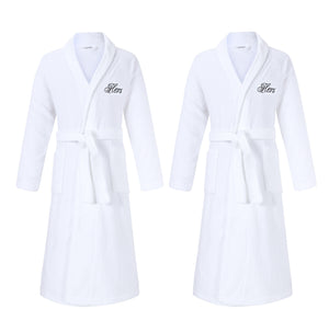 hers and hers lesbian bathrobes gift set for lesbian anniversary and wedding gifts