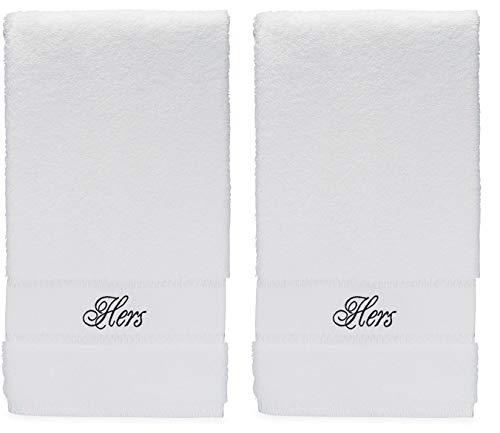 hers and hers lesbian hand towels set for lesbian wedding gift or lesbian anniversary gifts