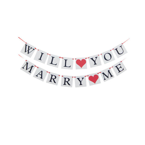 Image of will you marry me banner proposal decorations