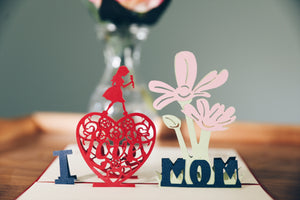 I Love Mom 3D Pop-Art Card