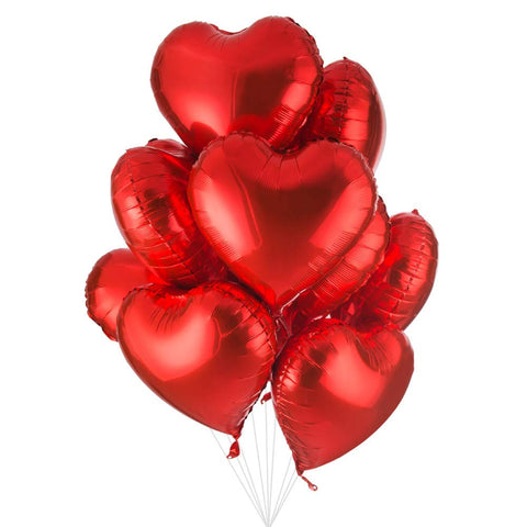 Red Heart Mylar Balloon Set of 12
