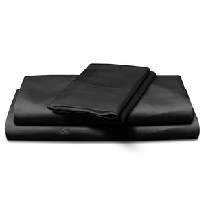 Black Satin Bedding Sheet Set