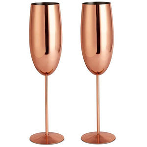 Copper Champagne Flute Set