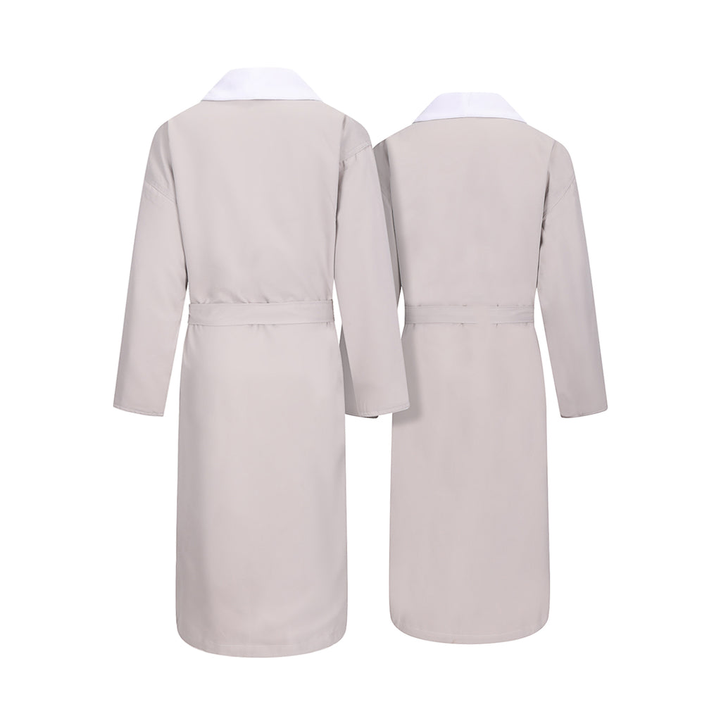 back view of his and hers luxury robes