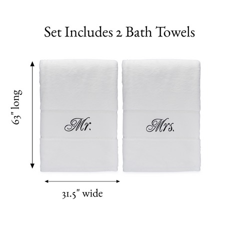 Image of mr and mrs bath towels for couples