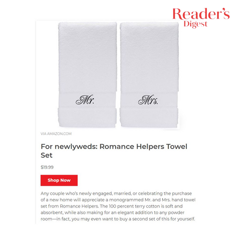 Image of Mr & Mrs Hand Towel Gift Set