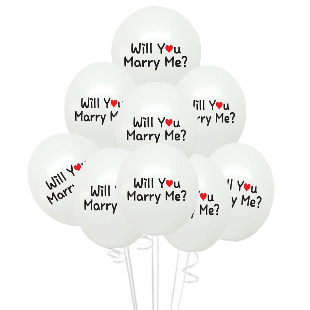 will you marry me white balloons for proposal decorations
