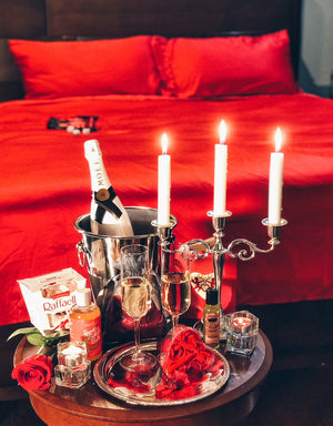 Red Satin Bedding Sheet Set