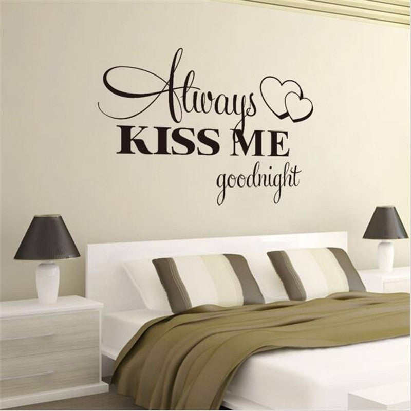 always kiss me goodnight romantic bedroom wall decorations