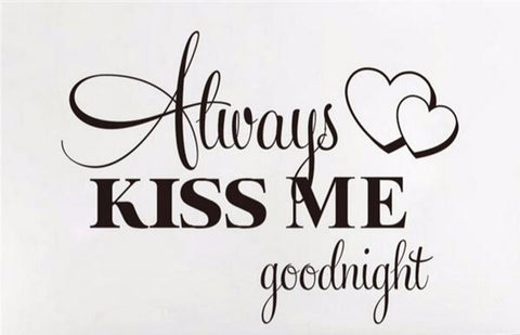 Image of always kiss me goodnight vinyl wall decal for romantic decorations