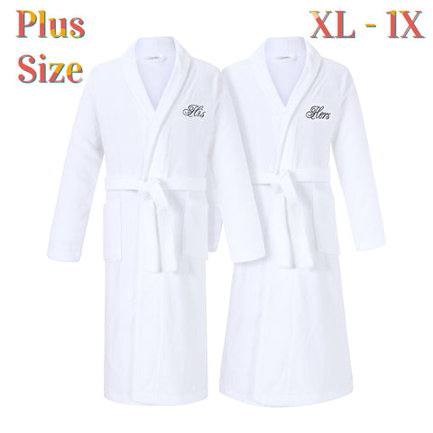 Image of plus size his and hers matching couples robes