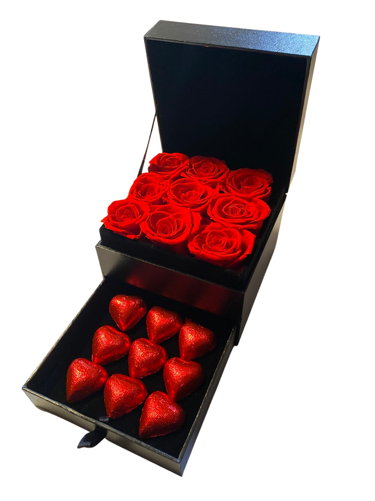 Mini Red Roses & Chocolates Gift Box