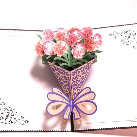 Image of I Love Mom 3D Pop-Art Card with Flowers