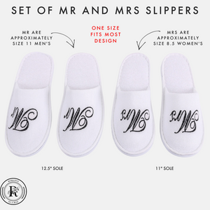 Mr and Mrs Hotel Style Spa Bath Slippers for Couples | Set of 2 Pairs of Slippers