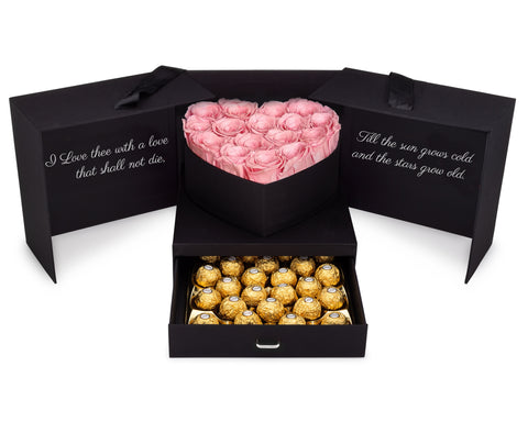 Image of Pink Roses & Chocolates Gift Box