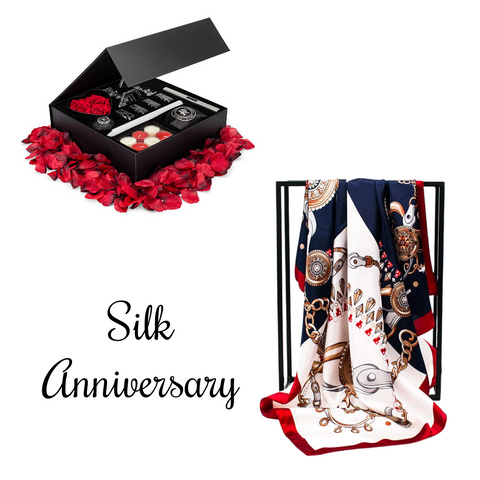 Image of romantic silk 12th anniversary gift for couples