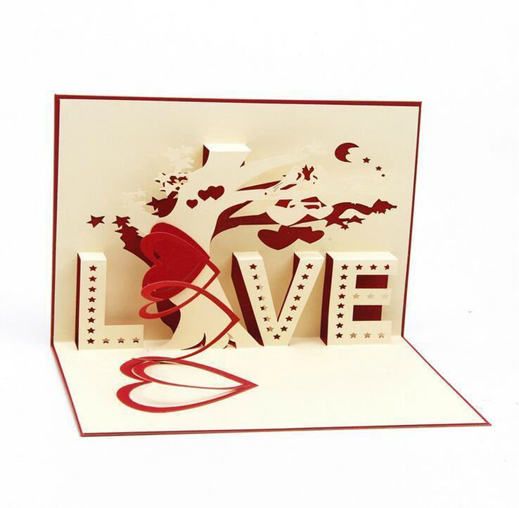 romantic anniversary greeting card spelling love